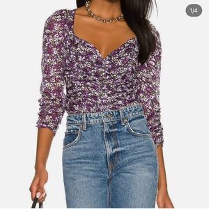 Astr Purple Floral Blouse